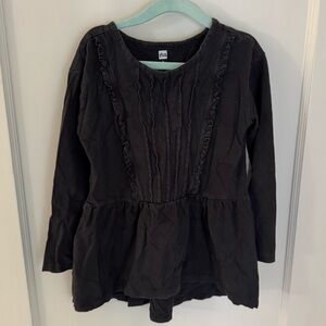 Tea Collection black pintuck cotton top size 6